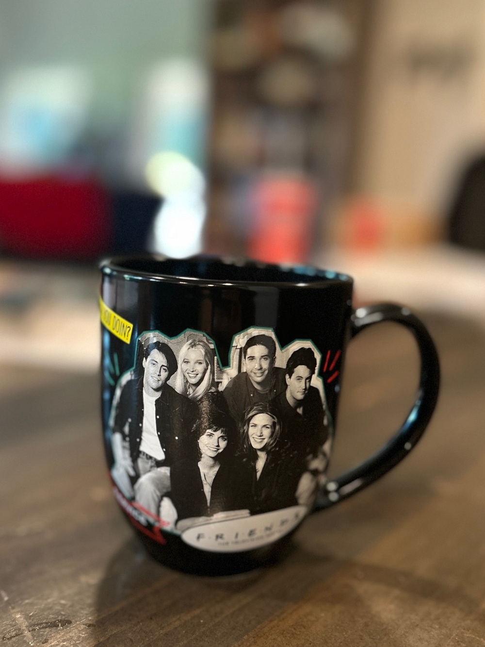 FRIENDS Black Ceramic Mug with Cast Photo and Color Accents